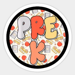 Groovy Pre K Teacher Kids Hippie Kinder Back To School Sticker